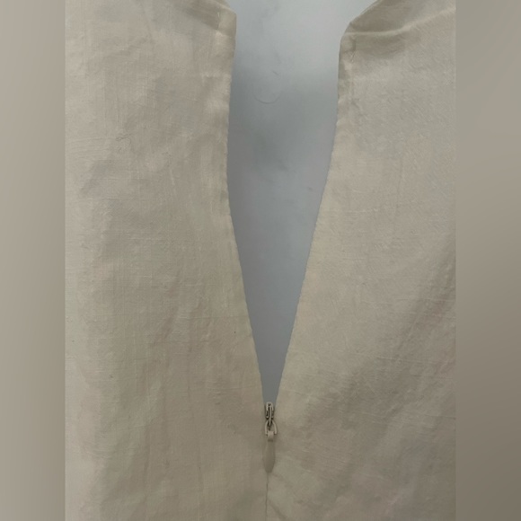 White Cotton Open backed Mini Dress. - Picture 5 of 10